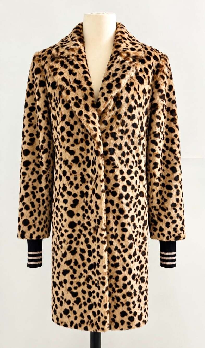 Cabi Josephine Coat Faux Leopard Cheetah Print